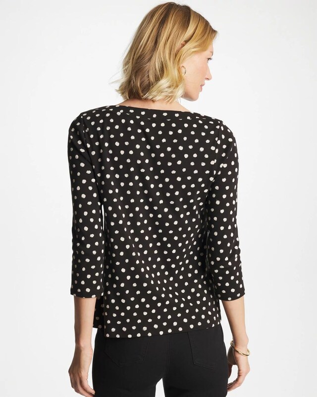 Polka Dot Pima 3/4 Sleeve Tee - image 3
